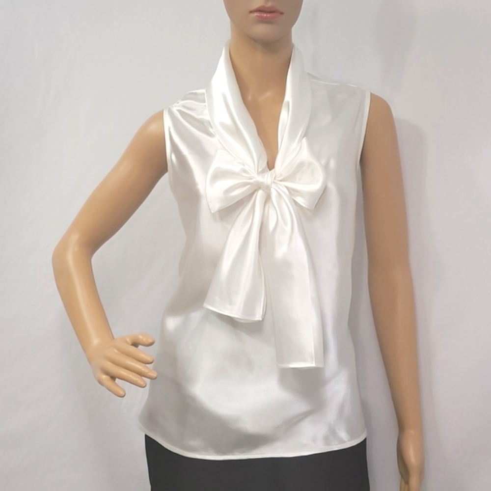 Evan Picone Black Label Tie Neck Top